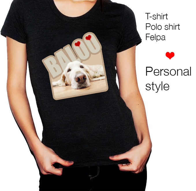 maglietta stampa fotografia cane